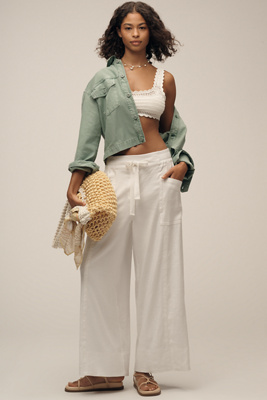 Tie-Waist Wide-Leg Pants: Contrast-Stitch Edition