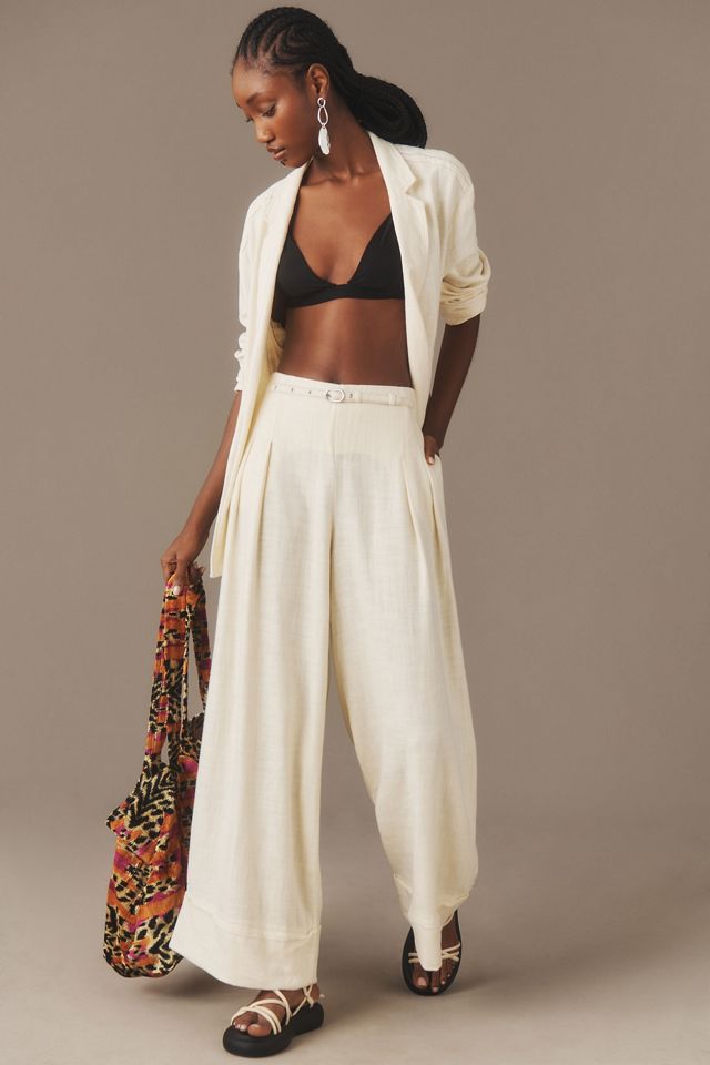 By Anthropologie Linen City Beach Trouser Pants #1