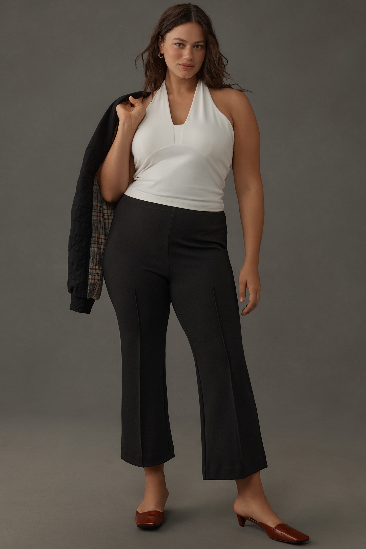 The Margot Kick-Flare Crop Pants by Maeve: Textured Edition