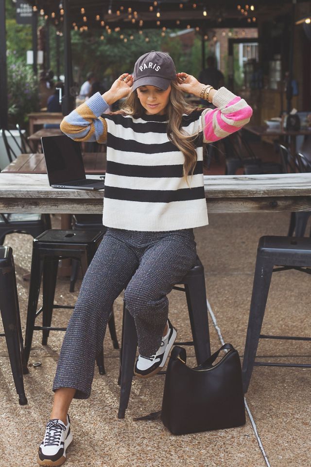 The Colette Cropped Wide-Leg Pants by Maeve: Merrick White Tweed Edition #1