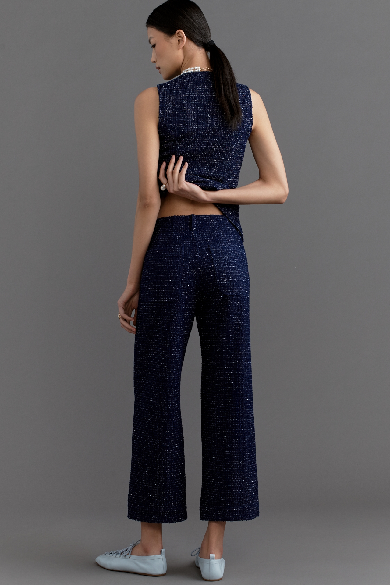 Colette Tweed Cropped Wide-Leg Pants by Maeve
