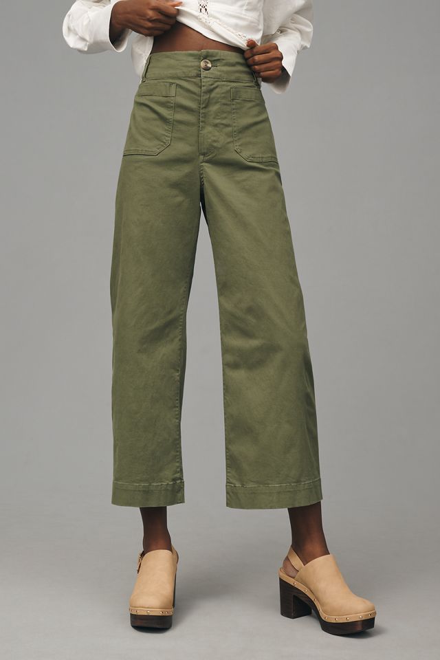 The Colette Twill Crop Wide-Leg Pants by Maeve #3