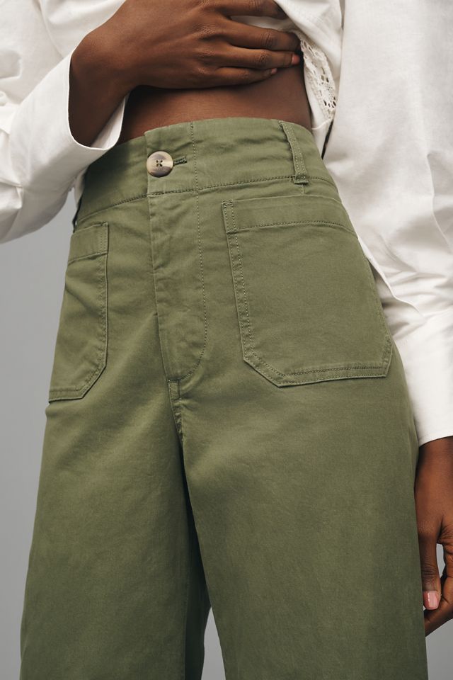 The Colette Twill Crop Wide-Leg Pants by Maeve #1