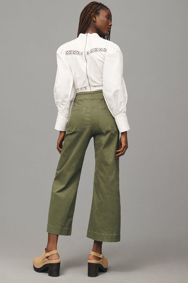 The Colette Twill Crop Wide-Leg Pants by Maeve #2
