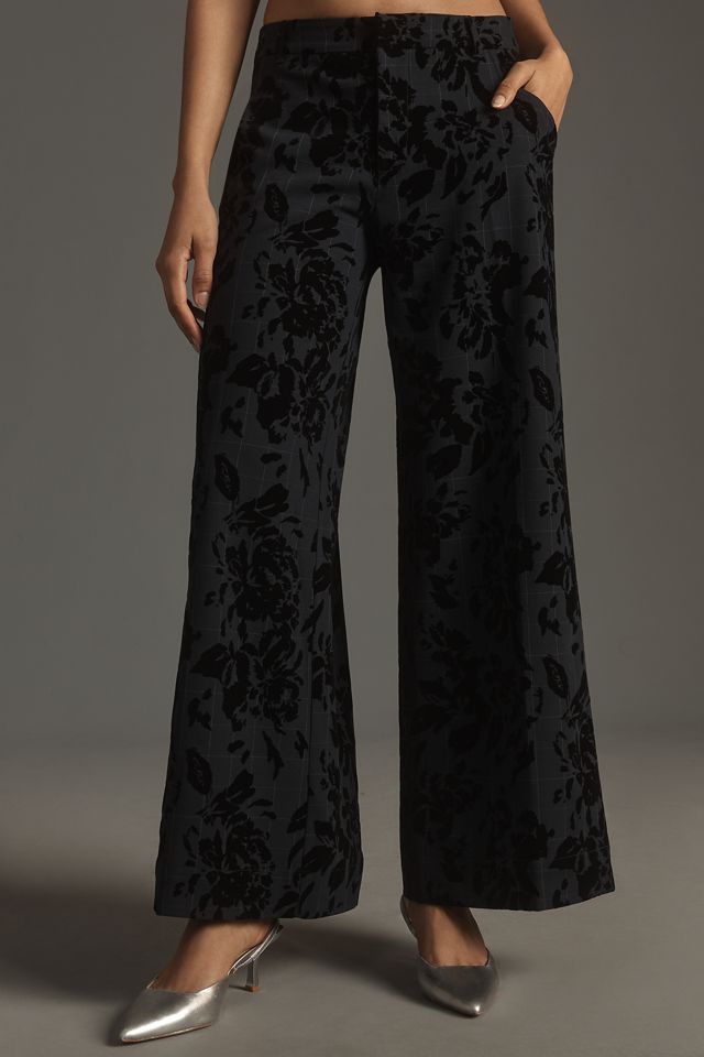 By Anthropologie Flocked Menswear Pants #1