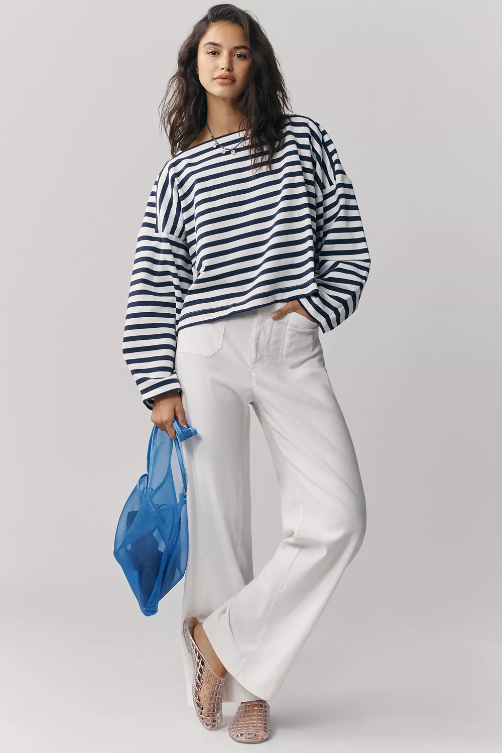 Colette European Linen Stretch Full-Length Wide-Leg Pants