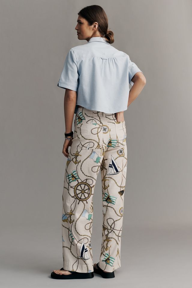 Colette European Linen Stretch Full-Length Wide-Leg Pants  #4