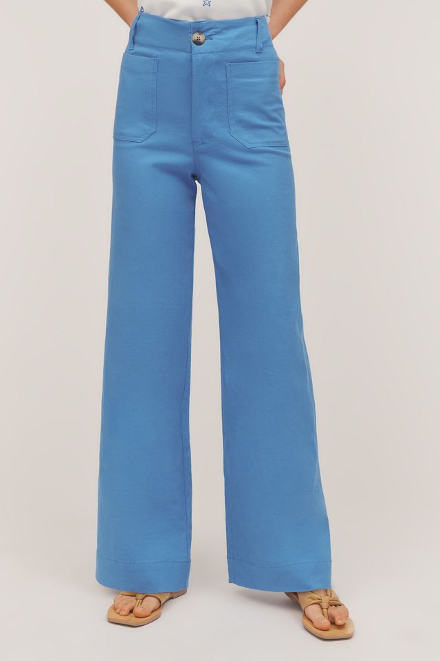 The Colette Full-Length Wide-Leg Pants by Maeve: Beachy Linen Edition