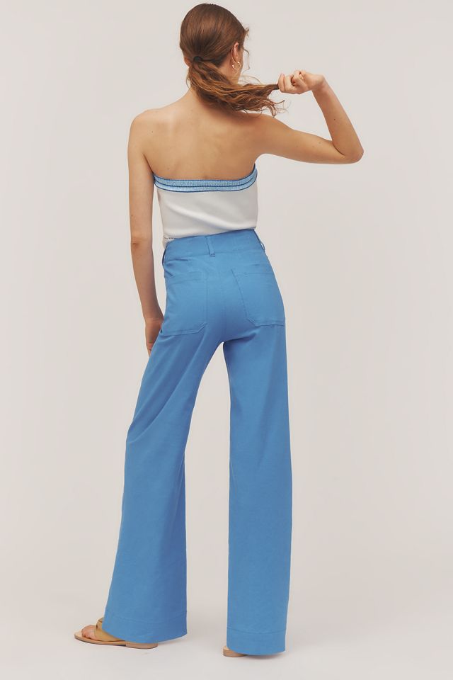 The Colette Full-Length Wide-Leg Pants by Maeve: Beachy Linen Edition