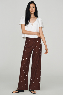 The Colette Beachy Linen Full-Length Wide-Leg Trousers by Maeve