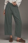 The Reese Smocked Pull-On Barrel Pants by Pilcro: Linen Blend Edition