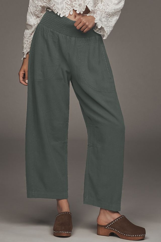 The Reese Linen Blend Pull-On Barrel Pants by Pilcro #1