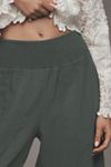 The Reese Smocked Pull-On Barrel Pants by Pilcro: Linen Blend Edition