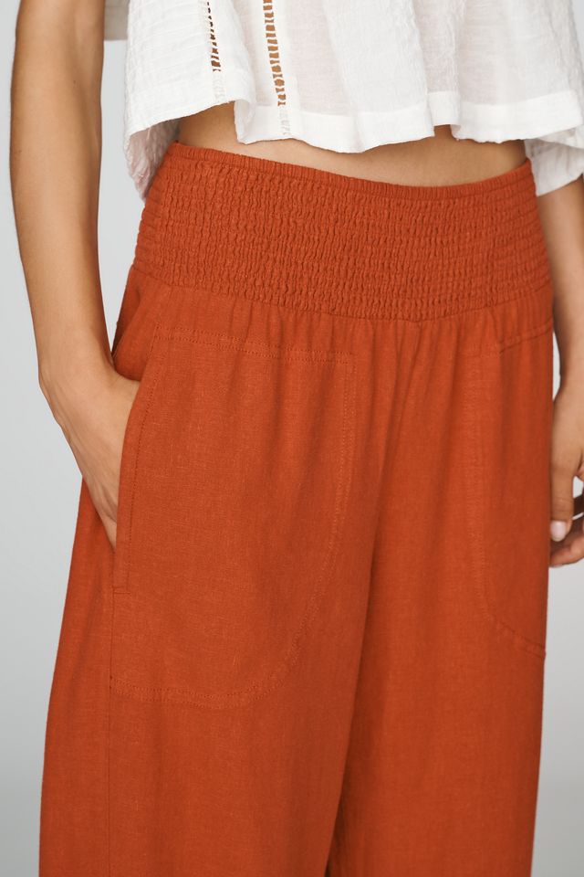 I Pantaloni Barrel Pull-On Smocked Reese di Pilcro: Edizione Lino #3