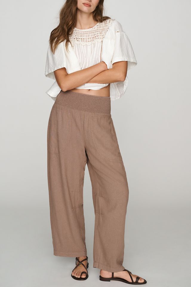 Pilcro Reese Smocked Pull-On Barrel Pants #3