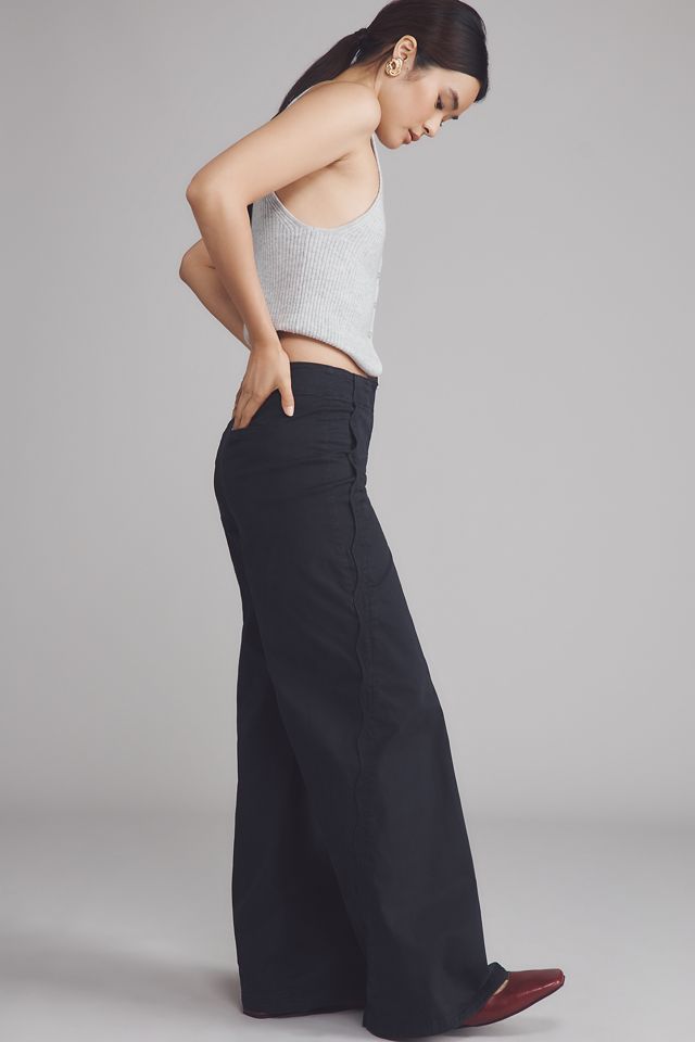Maeve Scallop Wide-Leg Pants #4