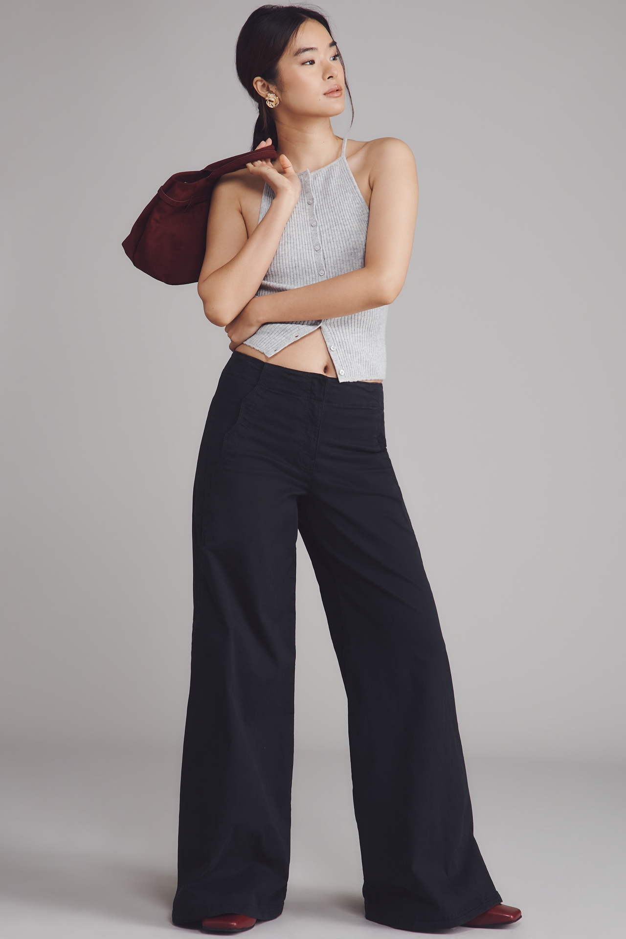 Maeve Scallop Wide-Leg Pants