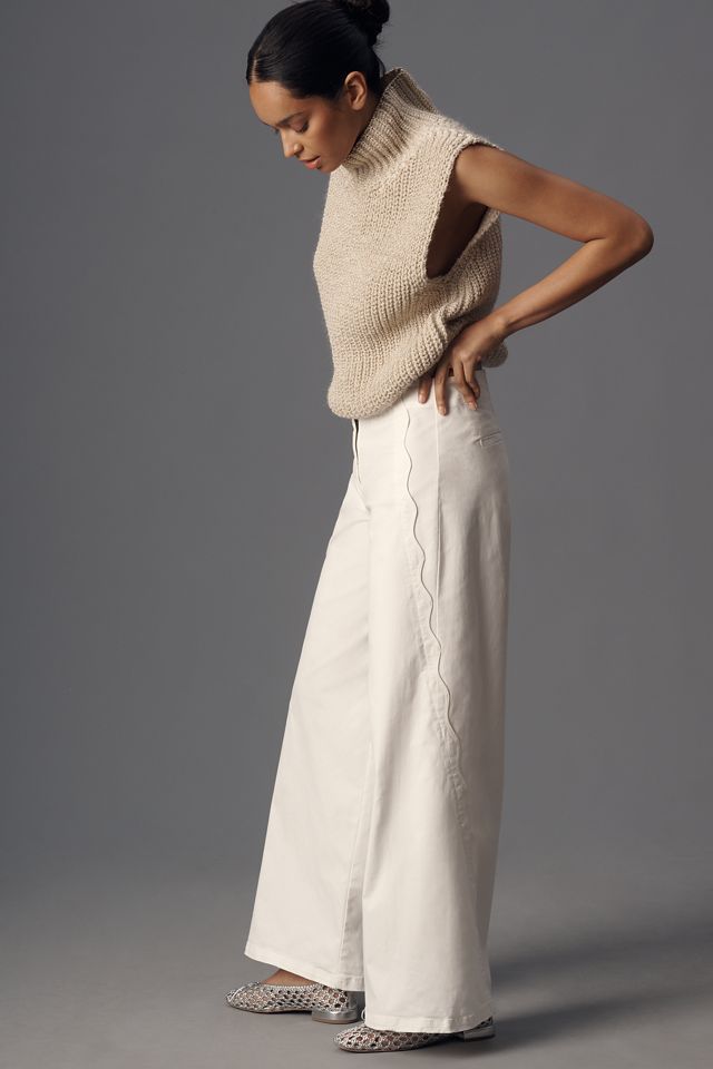 Maeve Scallop Wide-Leg Pants #2