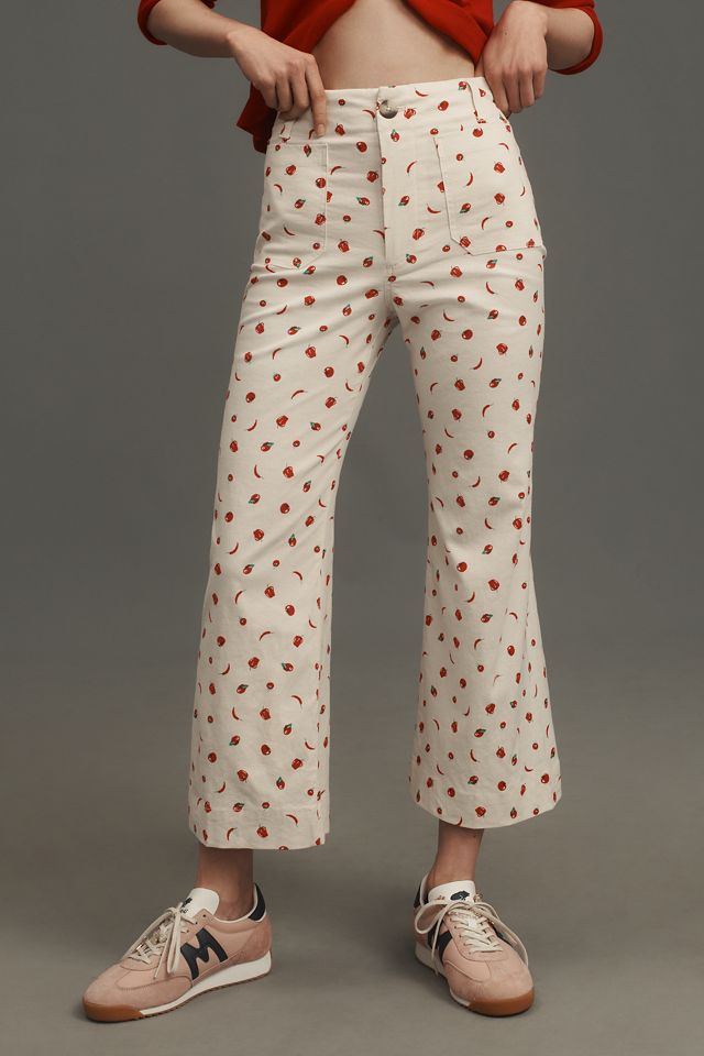 The Colette Printed Linen Blend Crop Wide-Leg Pants by Maeve #1