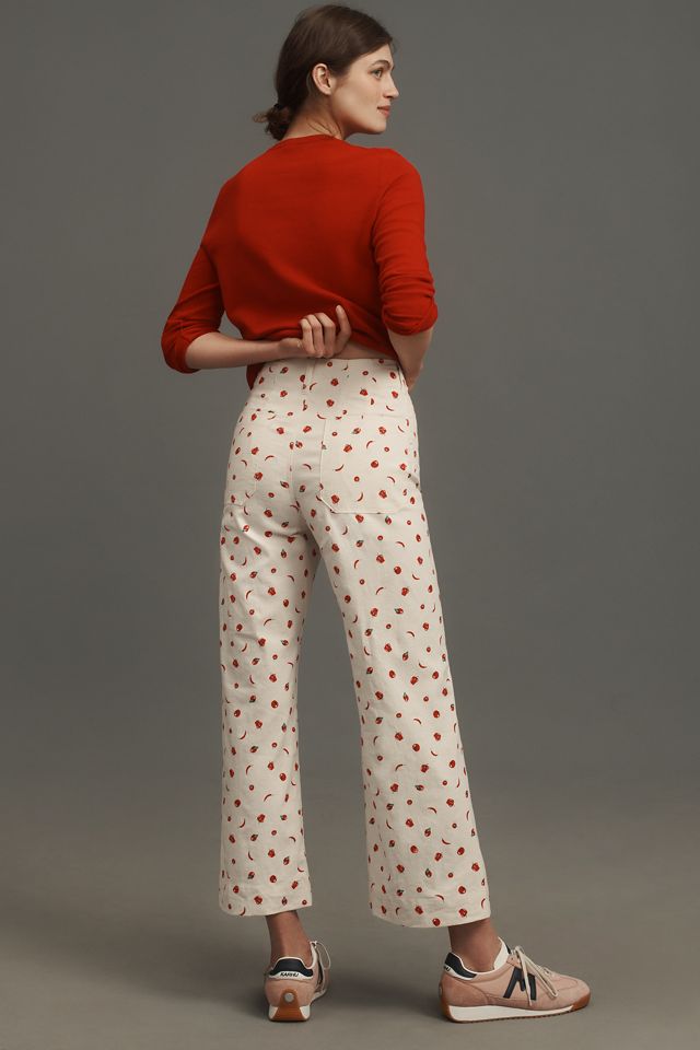The Colette Printed Linen Blend Crop Wide-Leg Pants by Maeve #2