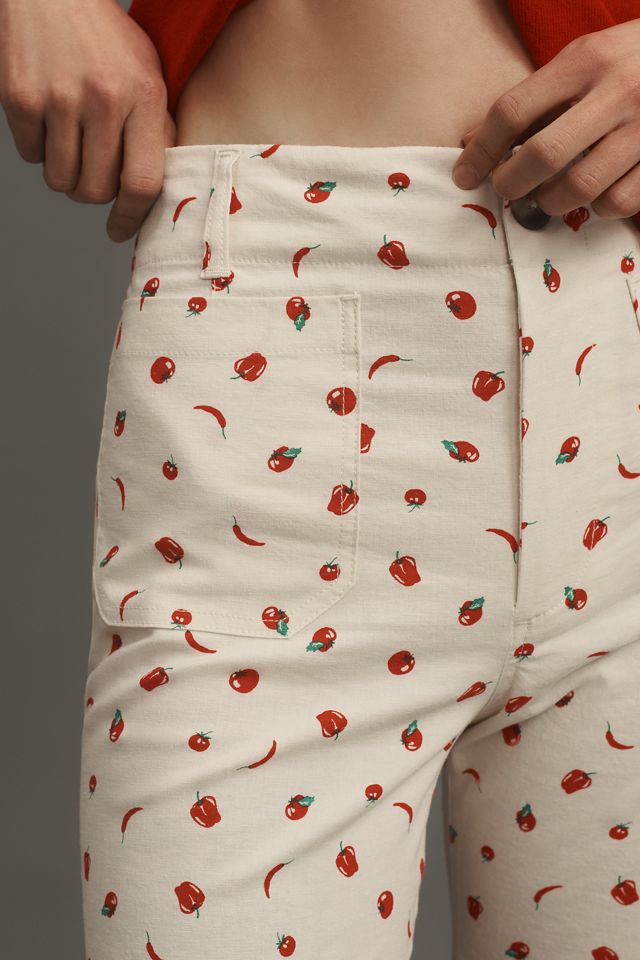 The Colette Printed Linen Blend Crop Wide-Leg Pants by Maeve #3