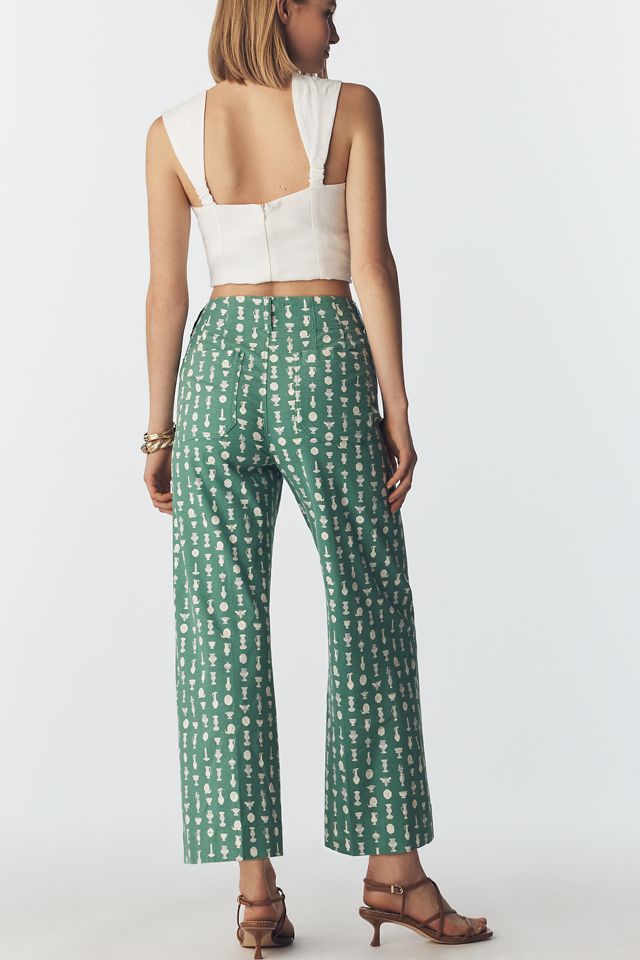 Die Colette Cropped Weite-Bein Hosen von Maeve: Bedruckte Leinen Edition #1