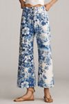 The Colette Denim High-Rise Cropped Wide-Leg Jeans by Maeve: Swan Gossip Edition