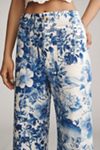 The Colette Denim High-Rise Cropped Wide-Leg Jeans by Maeve: Swan Gossip Edition