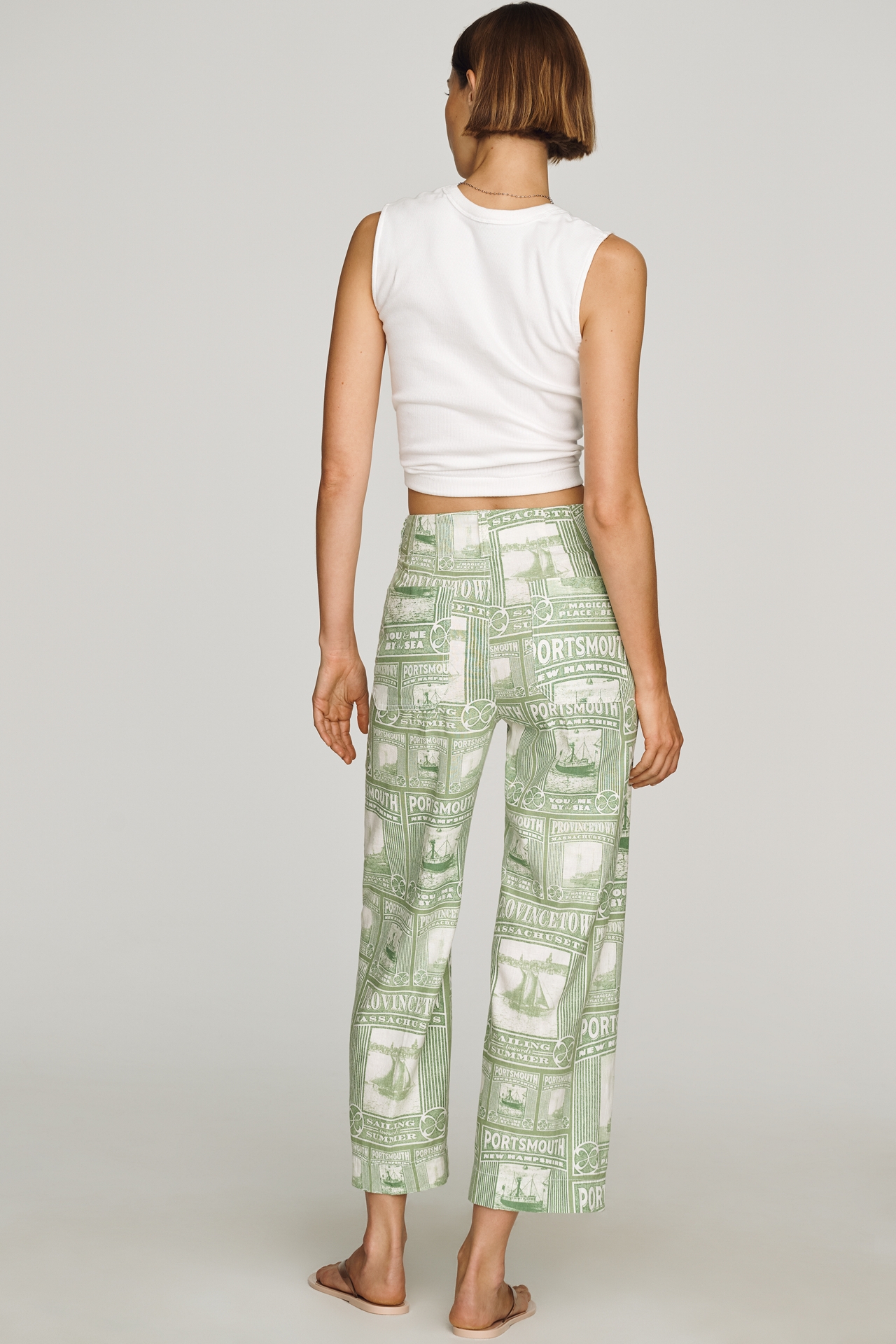 Colette Printed Linen Blend Crop Wide-Leg Pants by Maeve