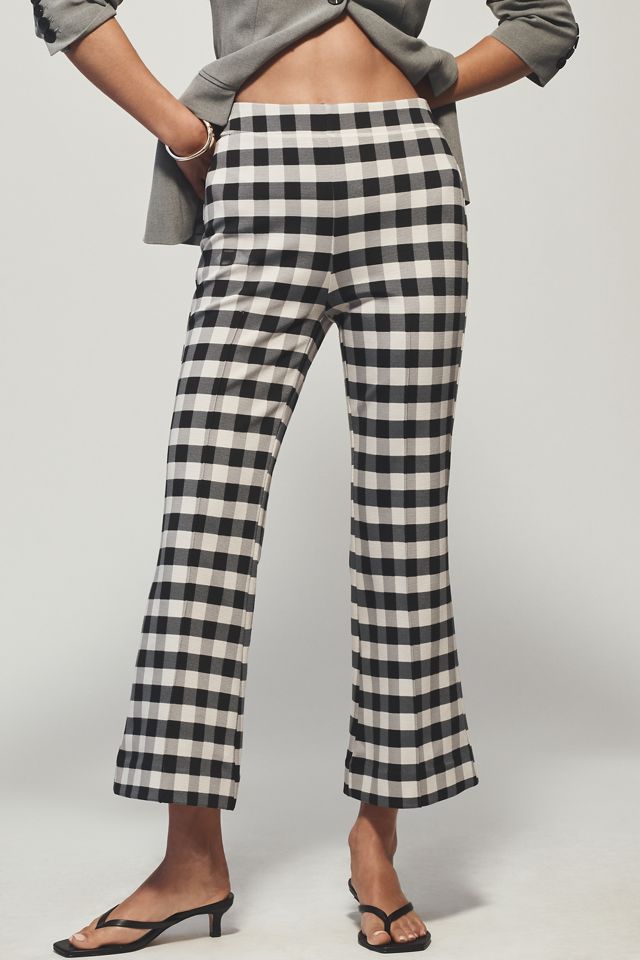The Margot Kick-Flare Cropped Pants by Maeve: Gingham Edition