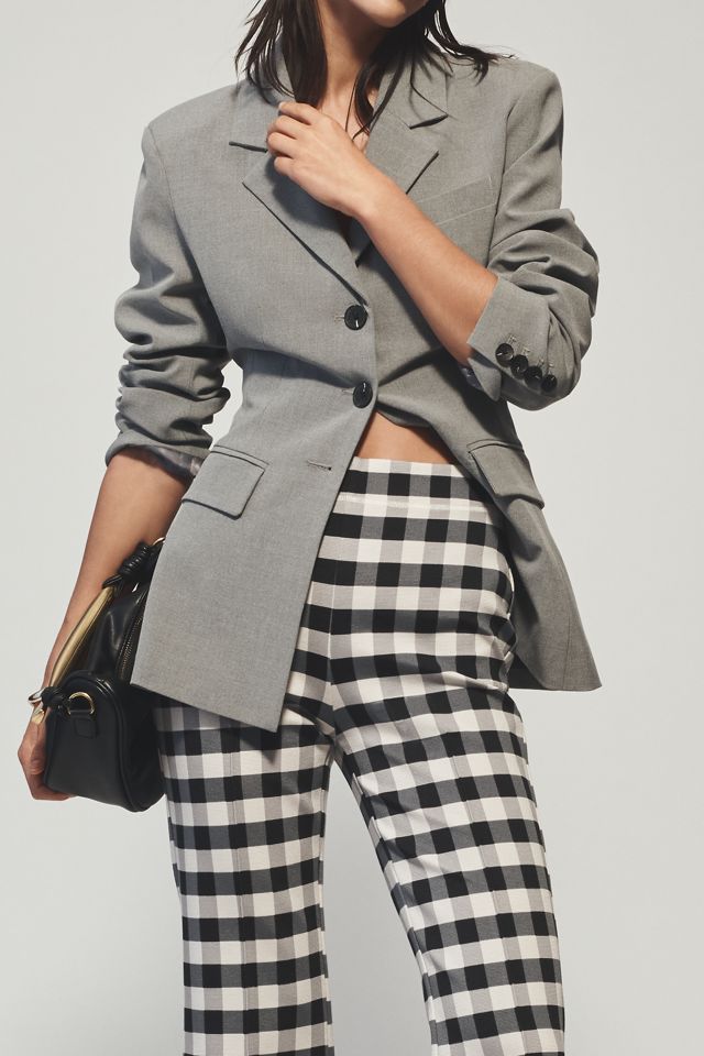 The Margot Kick-Flare Cropped Pants by Maeve: Gingham Edition