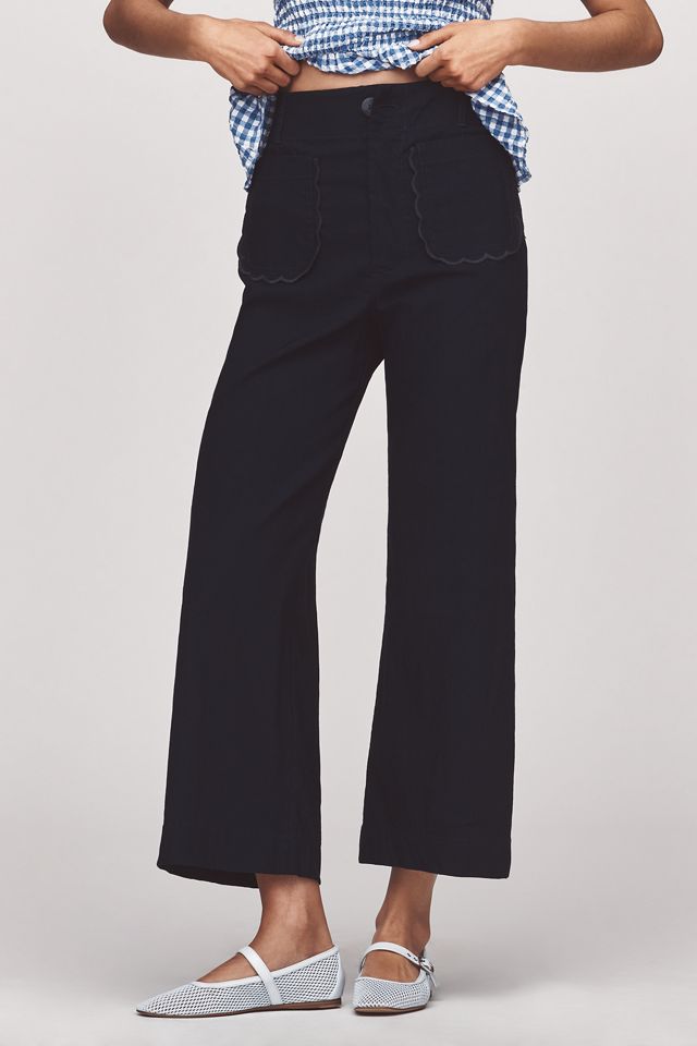 The Colette Scallop-Pocket Cropped Wide-Leg Pants by Maeve: Magic Fabric Edition