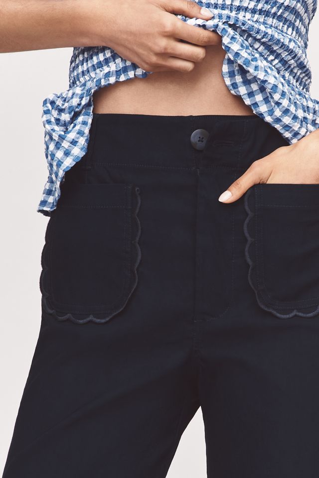 The Colette Scallop-Pocket Crop Wide-Leg Pants by Maeve #3