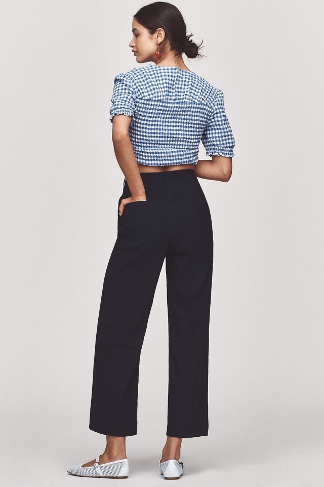 The Colette Scallop-Pocket Crop Wide-Leg Pants by Maeve #4