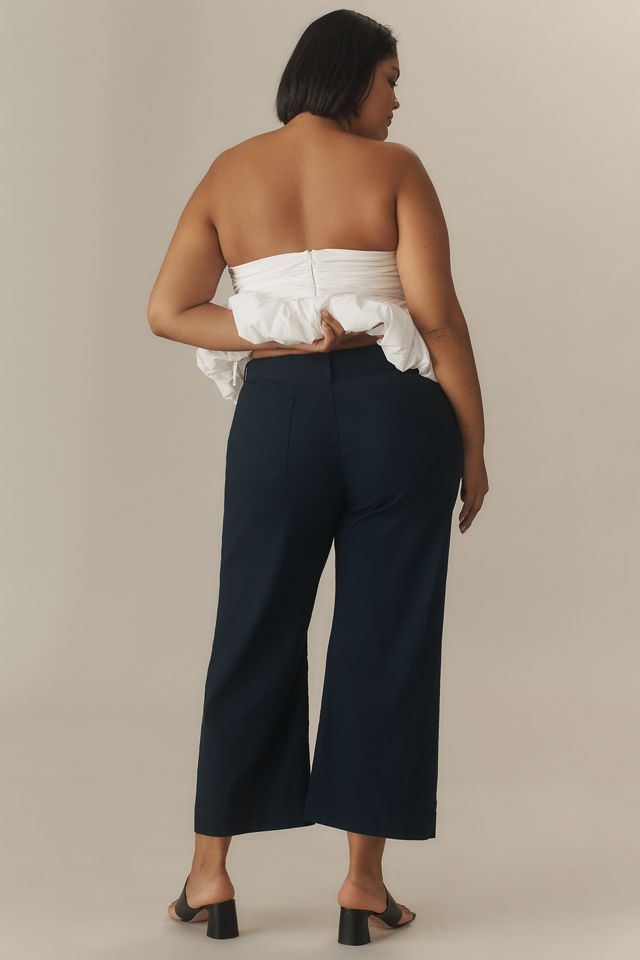 The Colette Scallop-Pocket Crop Wide-Leg Pants by Maeve #7