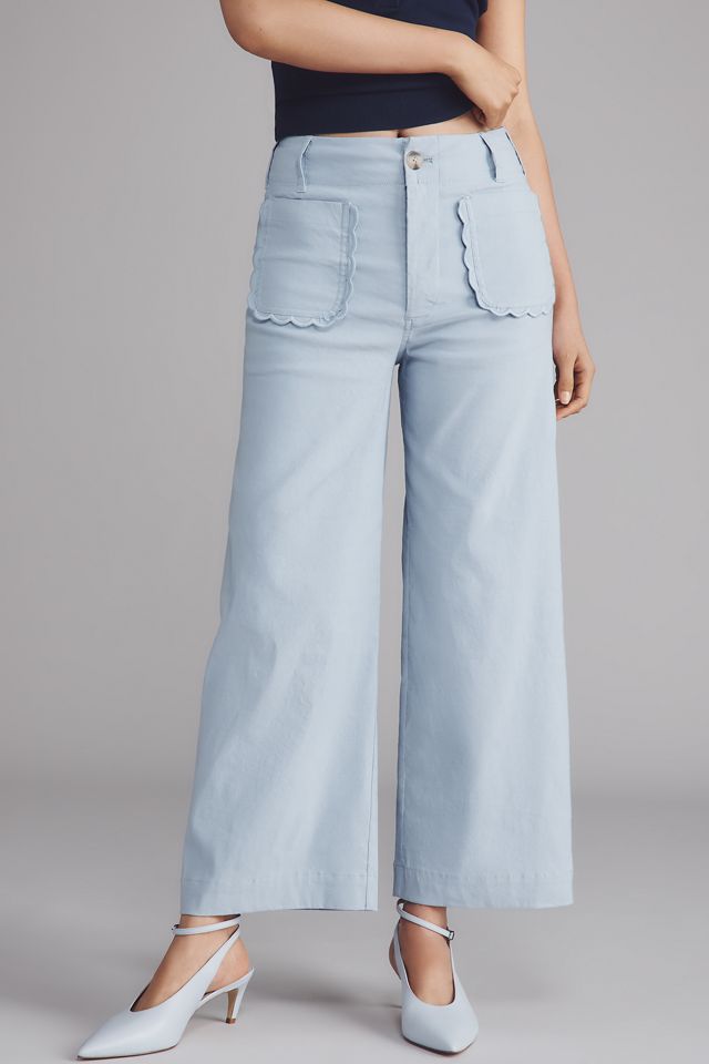 The Colette Scallop-Pocket Crop Wide-Leg Pants by Maeve #1