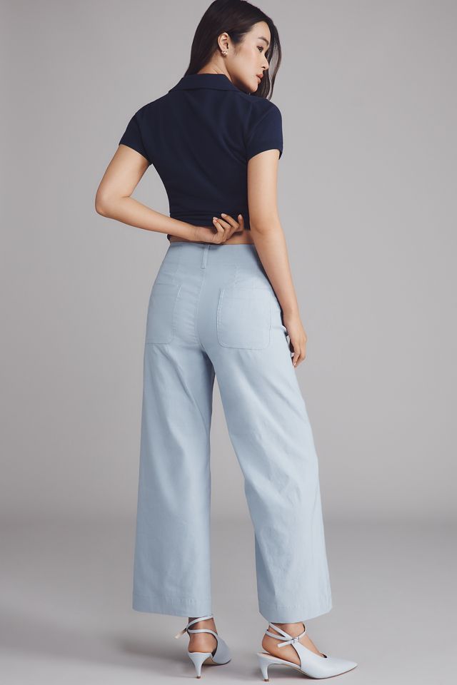 The Colette Scallop-Pocket Crop Wide-Leg Pants by Maeve #2