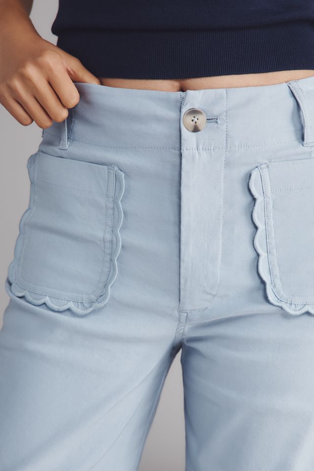 The Colette Scallop-Pocket Crop Wide-Leg Pants by Maeve #3