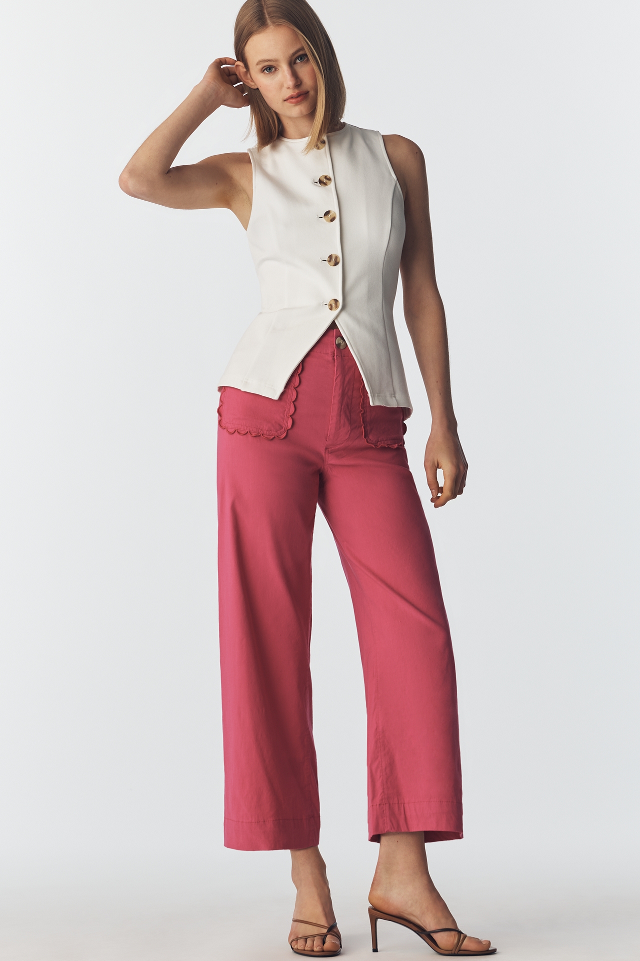 Colette Magic Fabric Scallop-Pocket Pants by Maeve