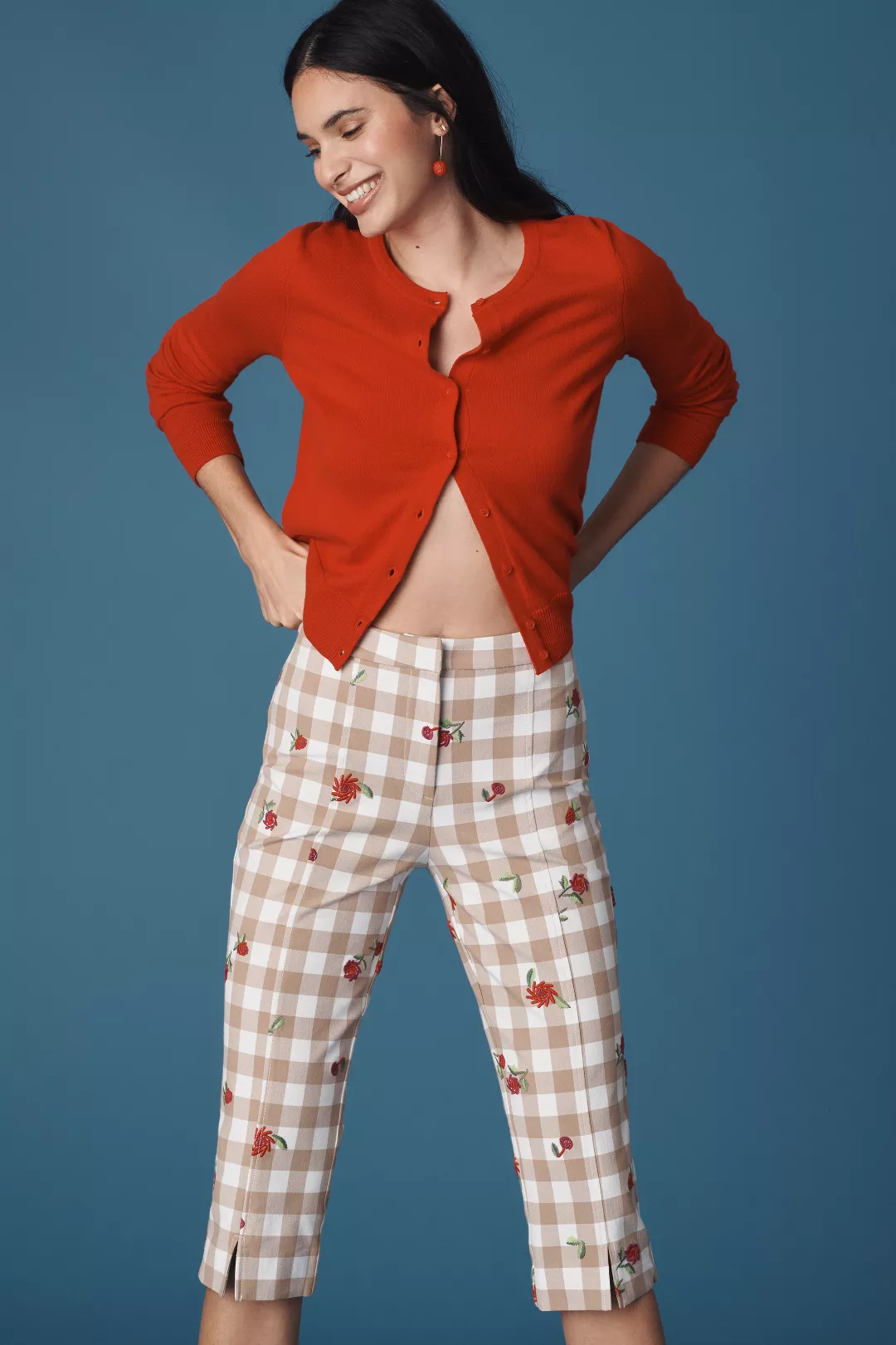 Maeve Gingham Capri Pants
