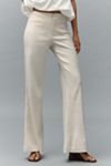 Maeve Linen-Blend Flare Trouser Pants
