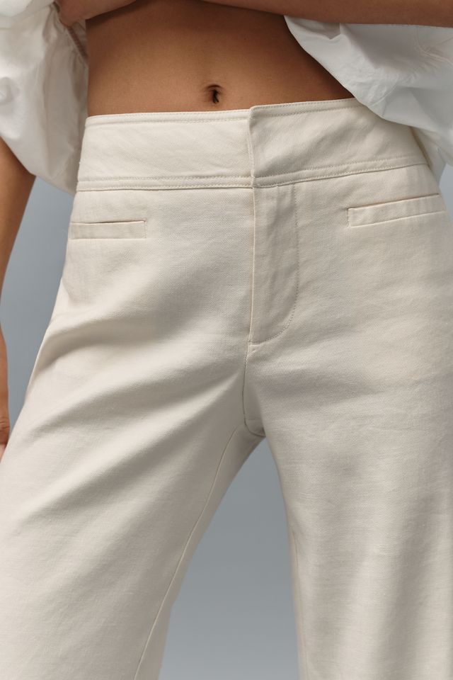 Maeve Linen-Blend Flare Trouser Pants #3