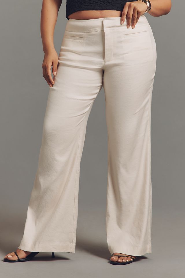 Maeve Linen-Blend Flare Trouser Pants #5