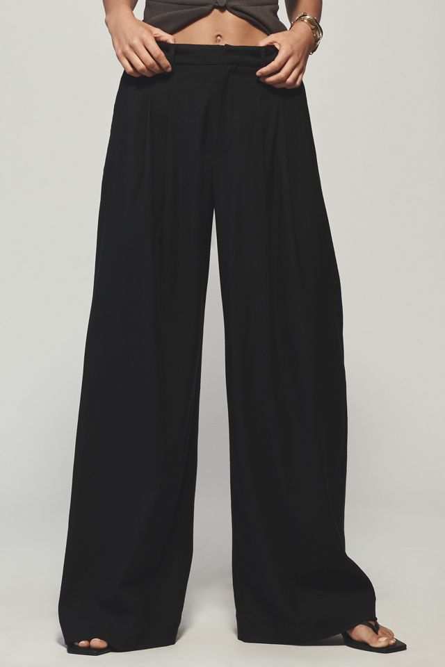 The Avery Pleated Wide-Leg Trousers by Maeve: Wool Edition #1