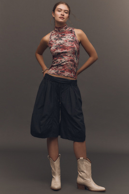 By Anthropologie Ruched Poplin Gaucho Pants