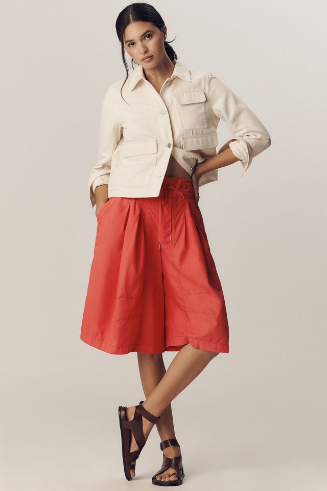 By Anthropologie Ruched Poplin Gaucho Pants #3