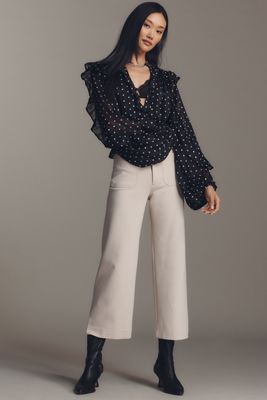 The Colette Knit Crop Wide-Leg Pants by Maeve