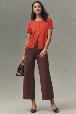 The Colette Knit Crop Wide-Leg Trousers by Maeve