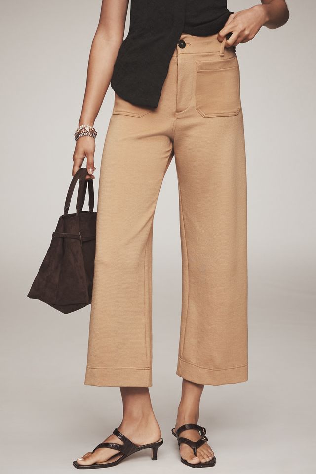The Colette Knit Crop Wide-Leg Pants by Maeve