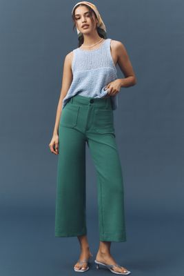 The Colette Knit Crop Wide-Leg Trousers by Maeve
